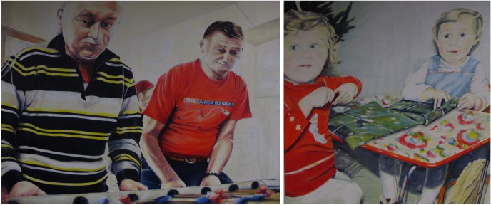 Weihnachten Notschlafstelle Zürich NZZ 26. 11. 2010 Öl auf Leinwand 90/120 cm 2011 Weihnachten Hohberg 1971 Öl auf Leinwand 90/90 cm 2011